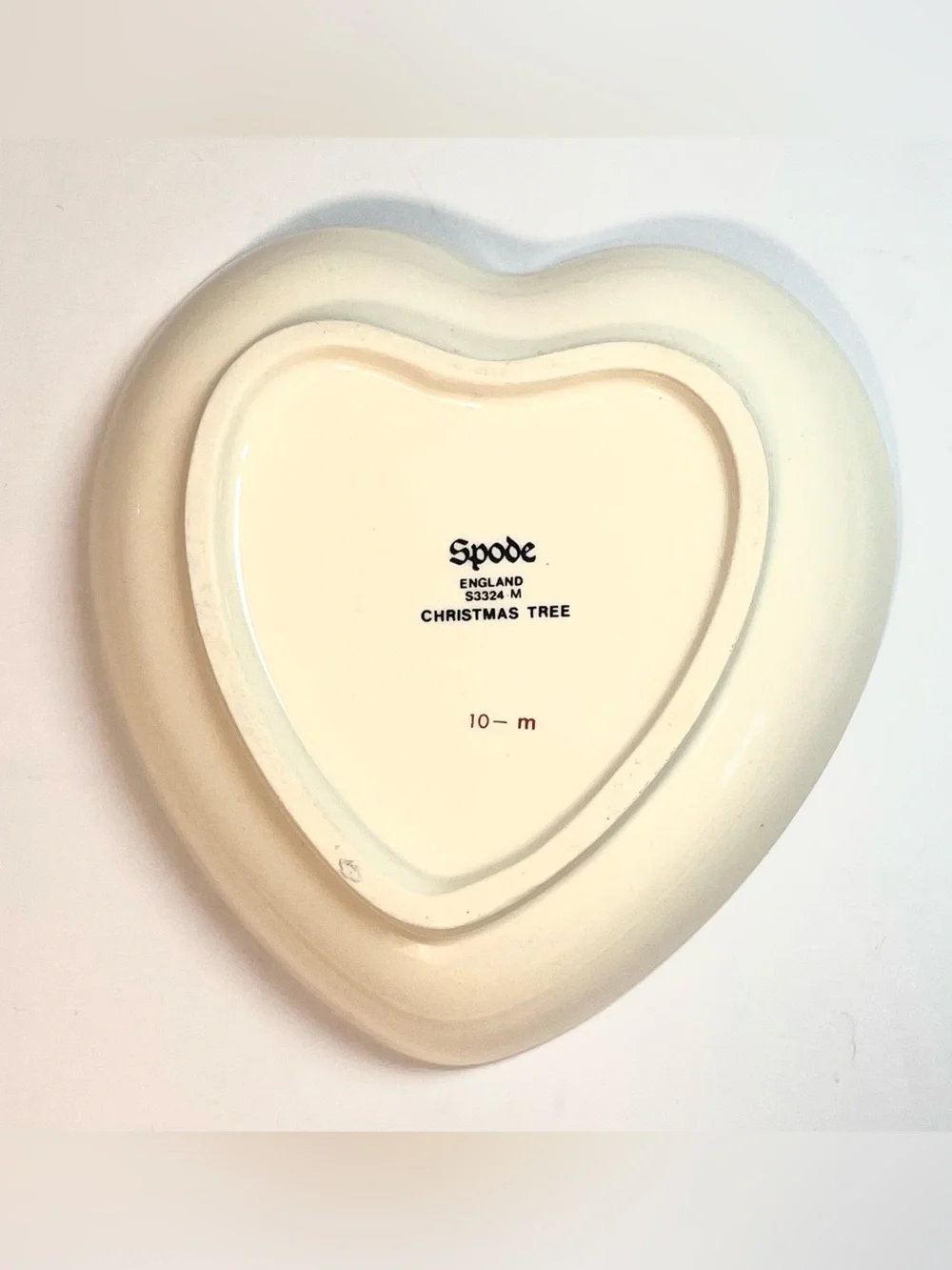 Vintage Spode Heart Shaped Dish Christmas Tree Trinket Jewelry Candy England